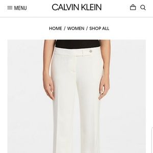 Cream Calvin klein classic pants